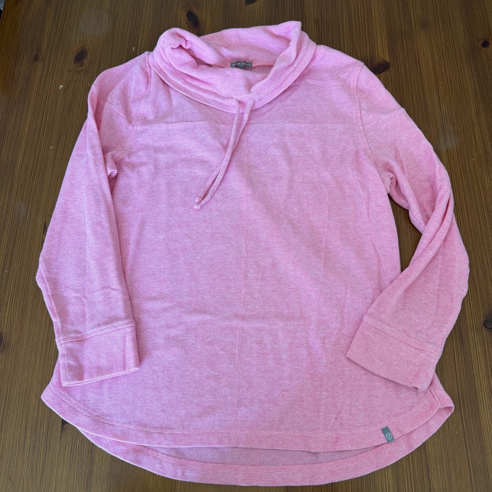 T by Talbots Bright Pink Crowl Neck Long Sleeve Shirt - XL